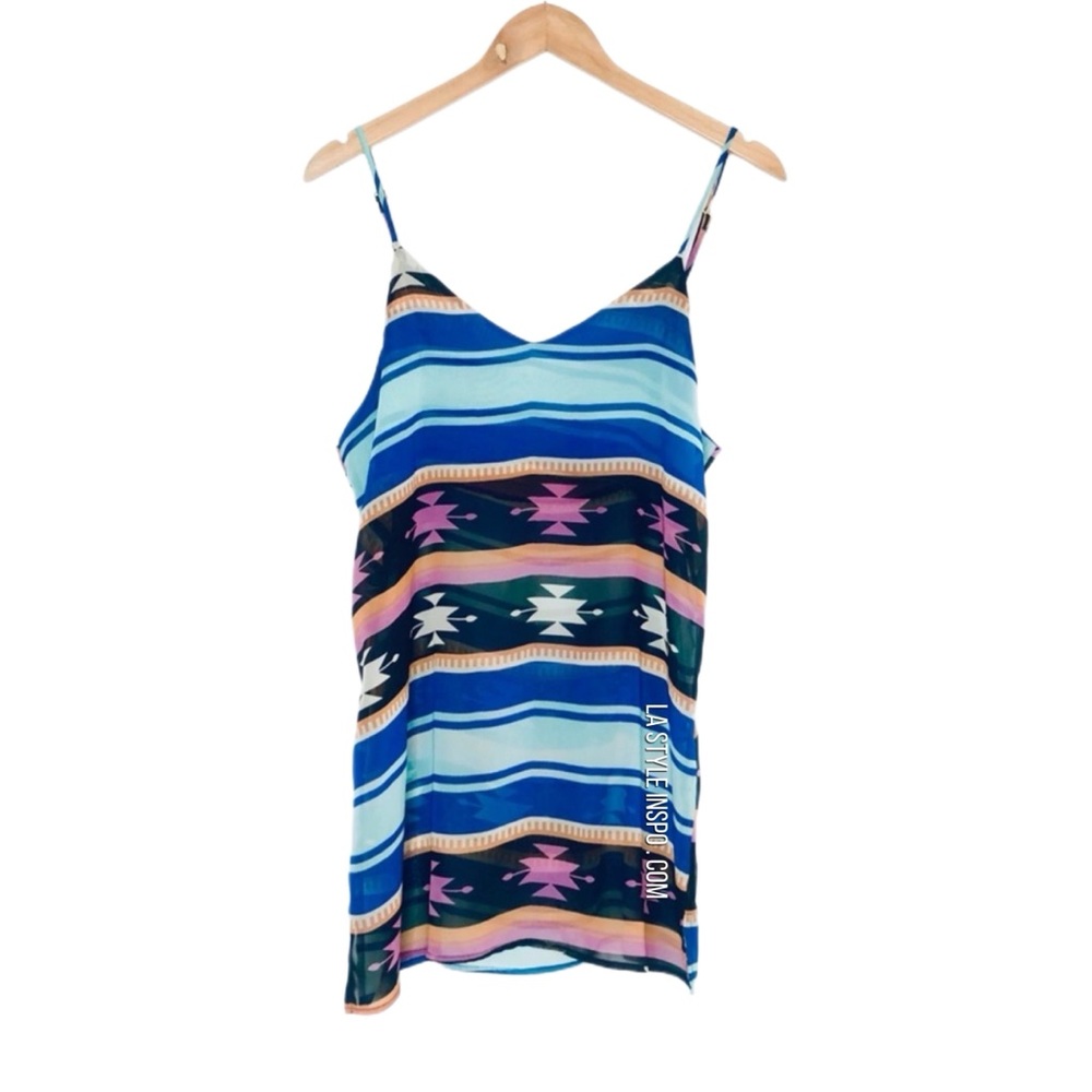 Show Me Your MuMu mini dress print boho blue S/M